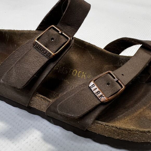 Birkenstock Mayari Mocha Brown Toe Loop Sandals Womens Size 37 L6 M4 - Picture 12 of 15